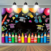 Lofaris Colorful Crayon Pattern Back to School Backdrop